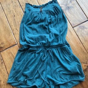Element Strapless Blue Romper